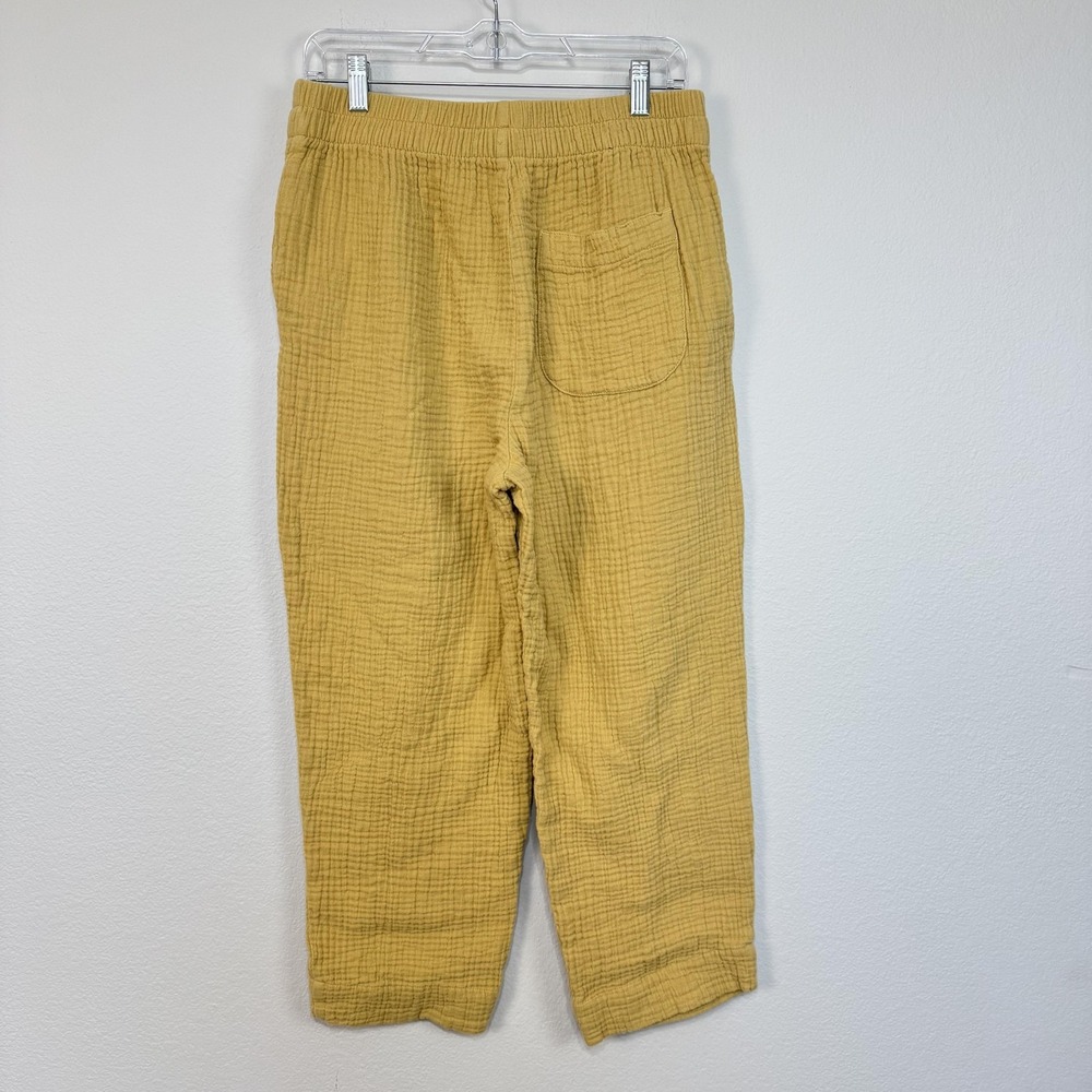 Madewell Pants Women's Medium Yellow Cotton Gauze Pull On Relaxed Cropped SU21 - Picture 5 of 15